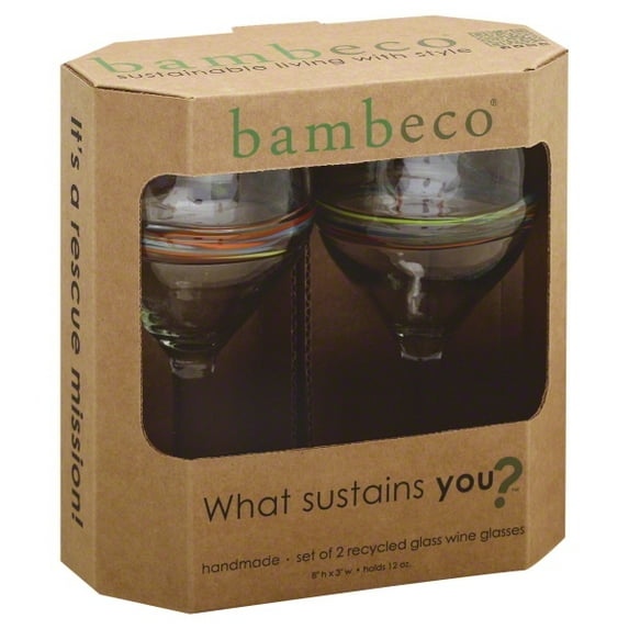 Bambeco Glass Wine Rainbow (6x2pack)