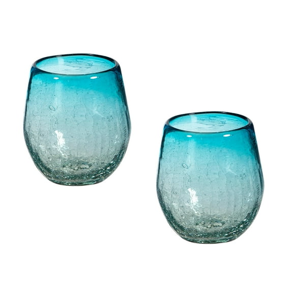 Bambeco Maya Aqua Stemless Glass, 14oz
