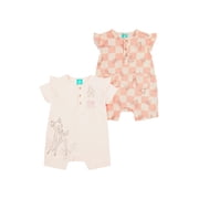 Baby Girl 2 Pack Rompers, Sizes 0/3 Months-24 Months