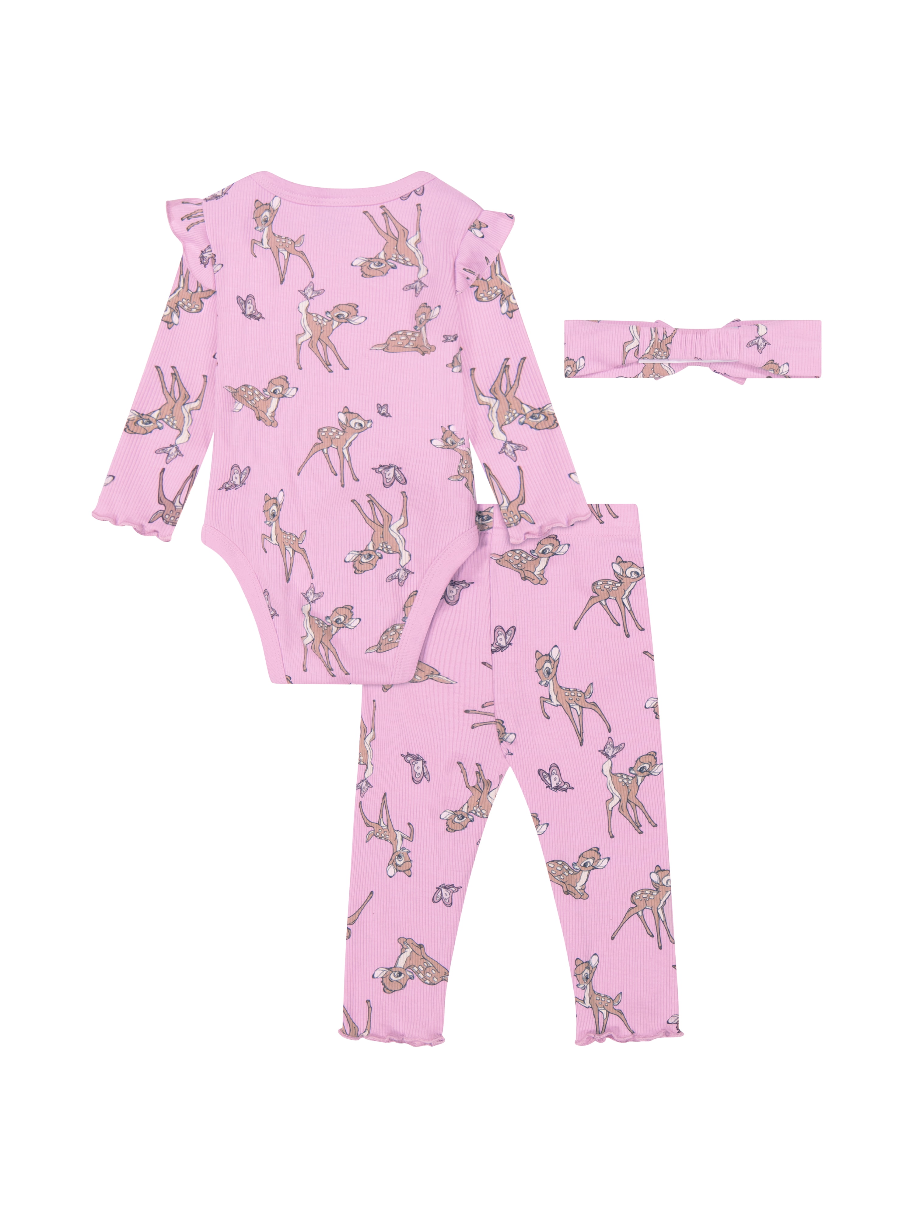 Bambi Baby Girl 3 Piece Rib Pant Set, Sizes 0-24M