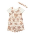 thumbnail image 1 of Bambi Baby Girl Shortall and Tee Outfit Set with Headband, Sizes 0/3 Months-24 Months, 1 of 5