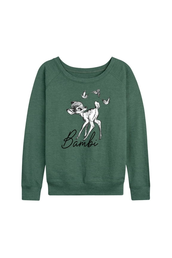 - Bambi Sketch Art - Women's Lightweight French Terry Long Sleeve Shirt