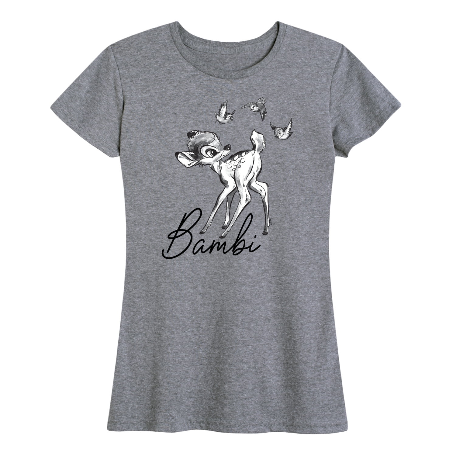 - Art Bambi T-Shirt - Graphic Sleeve Women\'s Sketch Bambi Short