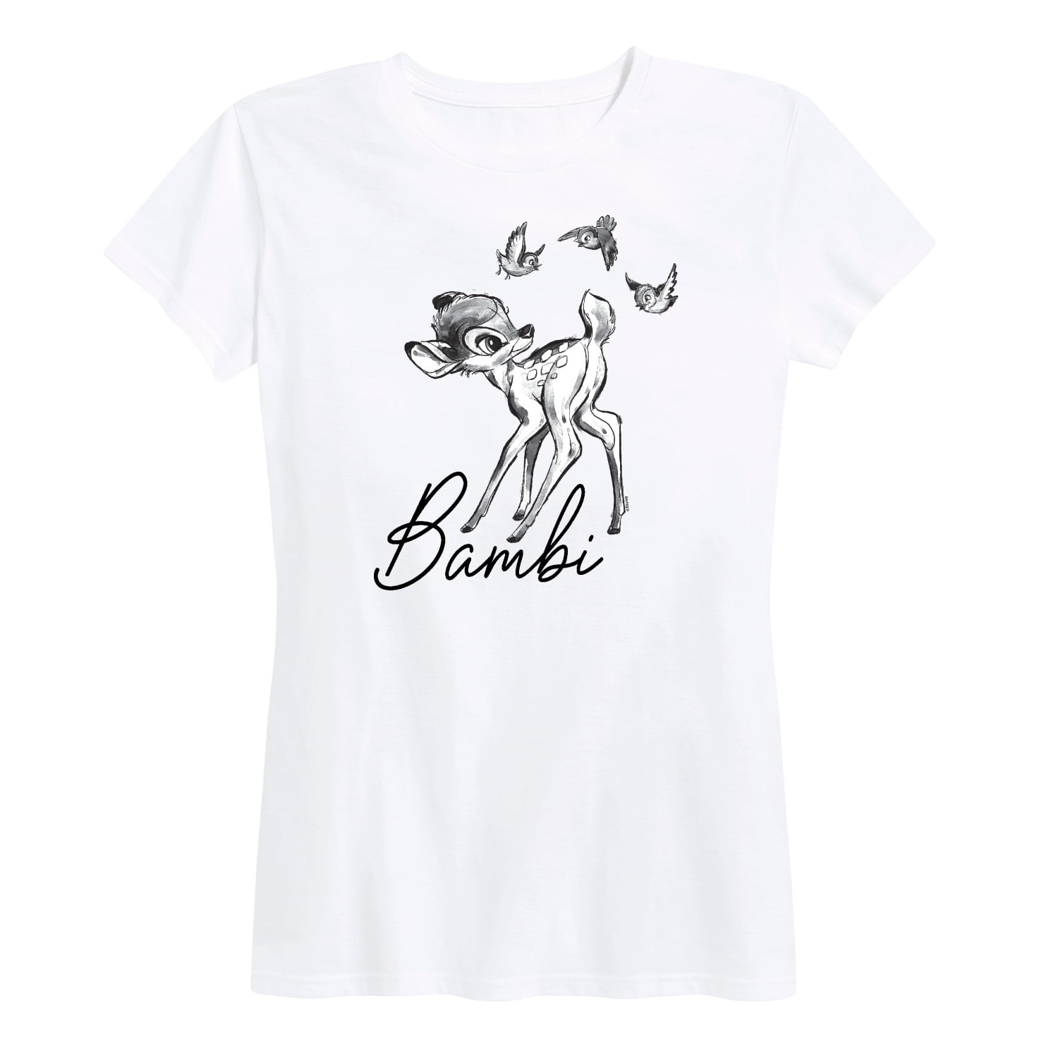 - Women\'s Graphic Art Bambi T-Shirt Sketch Bambi - Short Sleeve