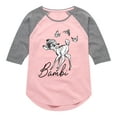 thumbnail image 1 of Bambi - Bambi Watercolor Art - Toddler And Youth Girls Raglan Graphic T-Shirt, 1 of 4