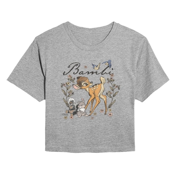 Bambi - Bambi Watercolor - Juniors Cropped Graphic T-Shirt
