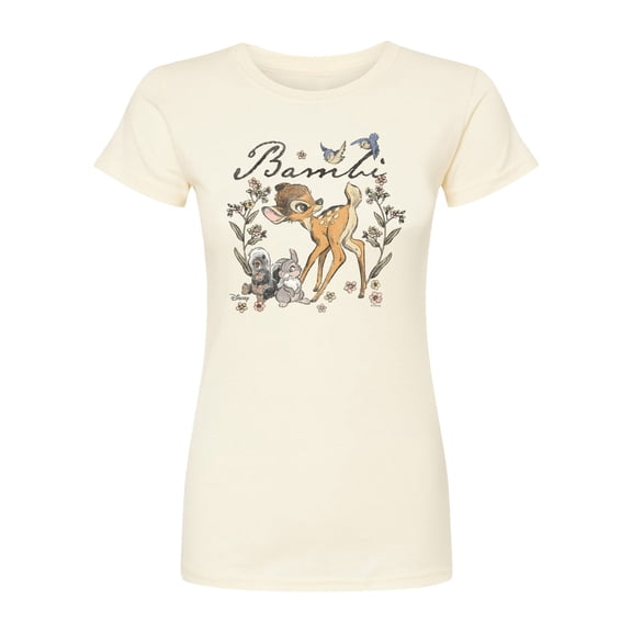 Bambi - Bambi Watercolor - Juniors Fitted Graphic T-Shirt