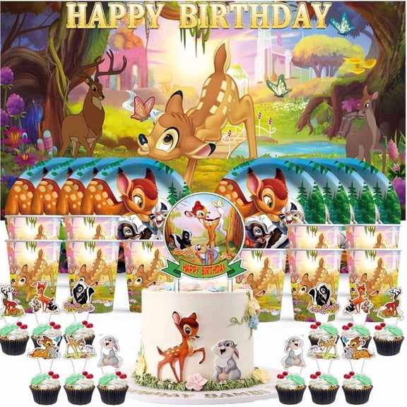 Bambi Birthday Cups Party Supplies Decor Backdrop Paper Plates Fans Decorations Banner