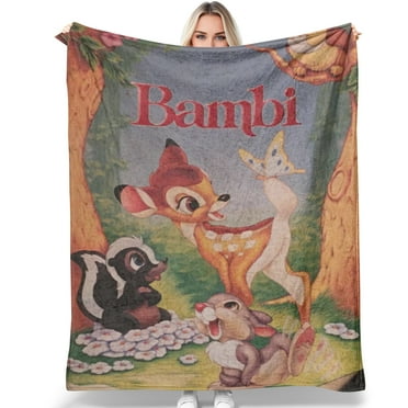 Bambi Blanket Multiple Sizes 50"X40",Throw Blankets Flannel Sleep Cozy Lightweight Ultra-Soft Micro Blankets for Sofa Travel Air Conditioning Bedding