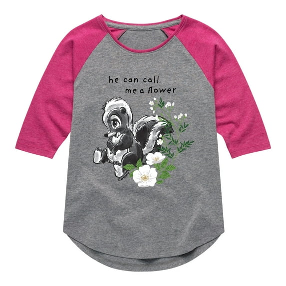 Bambi - Call Me A Flower - Toddler And Youth Girls Raglan Graphic T-Shirt
