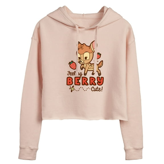Bambi - Feeling Berry Cute - Juniors Cropped Pullover Hoodie