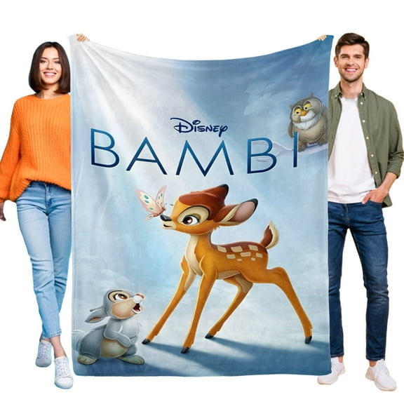 Bambi Flannel Blanket Fun and Cozy Throw Blanket Perfect for Bedroom Playroom or Travel Ideal Gift for Boys and Girls 60"x80"