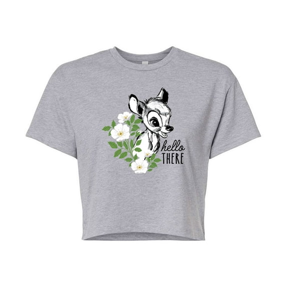 Bambi - Hello There - Juniors Cropped Cotton Blend T-Shirt