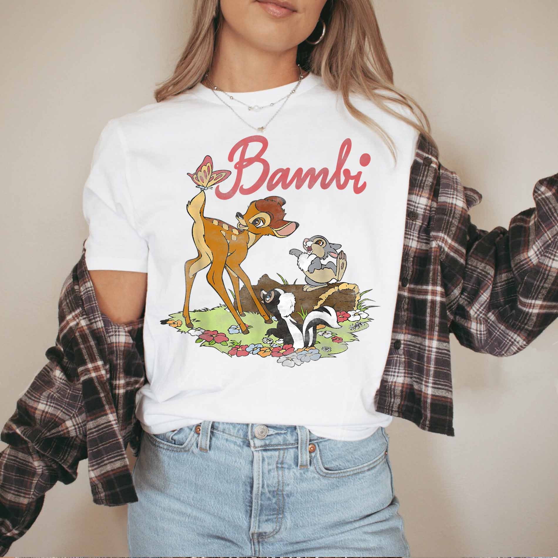 Bambi In The Forest Shirt, Bambi Reindeer Thumper Flower Shirt, Bambi ...