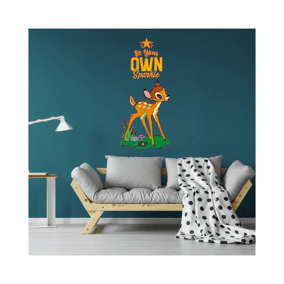 Bambi Quote Own Sparkle Cute Cartoon Decors Wall Sticker Art Design Decal for Girls Boys Kids Room Bedroom Nursery Kindergarten House Fun Home Decor Stickers Wall Art Vinyl Decoration (20x18 inch)