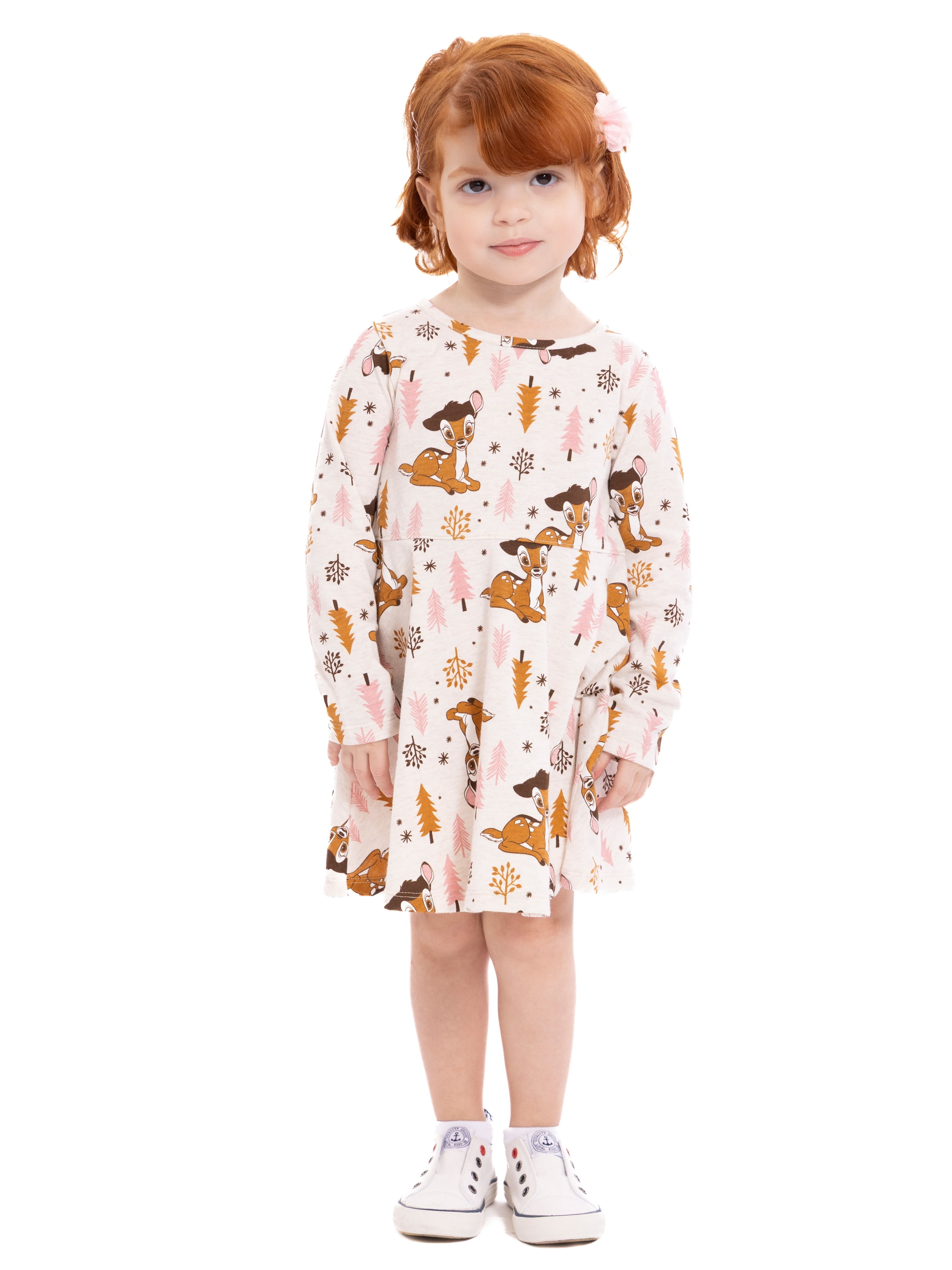 Rudolph Toddler Girls Long Sleeve All Over Print Dress Sizes 12M 5T