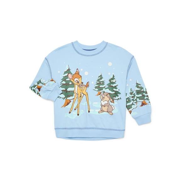 Bambi Toddlers' Graphic Crewneck Sweatshirt with Long Sleeves, Sizes 12M-5T