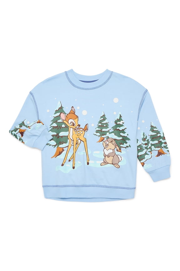 Bambi Toddlers' Graphic Crewneck Sweatshirt with Long Sleeves, Sizes 12M-5T