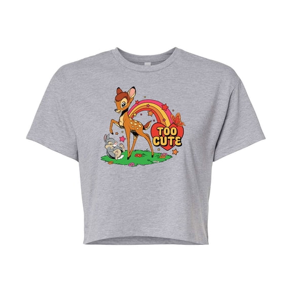 Bambi - Too Cute - Juniors Cropped Cotton Blend T-Shirt