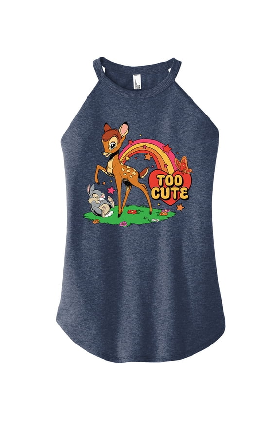 - Too Cute - Juniors High Neck Tank Top