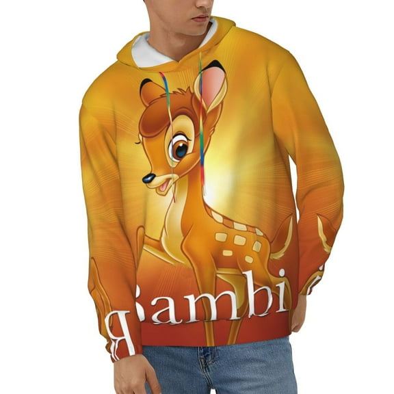 Bambi Unisex Hoodies 3D Print Hooded Sweatshirt for Men Women, Long Sleeve Fall Pullover Top with Pockets