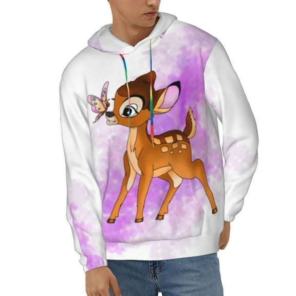 Bambi Unisex Hoodies 3D Print Hooded Sweatshirt for Men Women, Long Sleeve Fall Pullover Top with Pockets