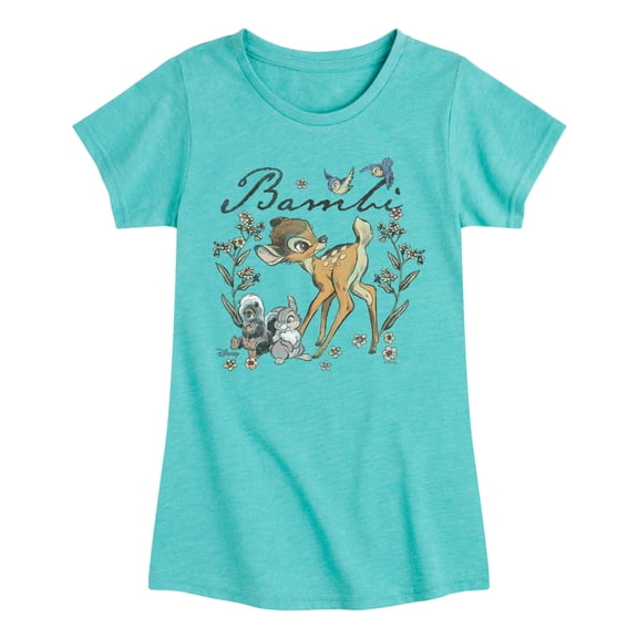 Bambi - Watercolor Friends - Youth Girls Fitted Short Sleeve T-Shirt