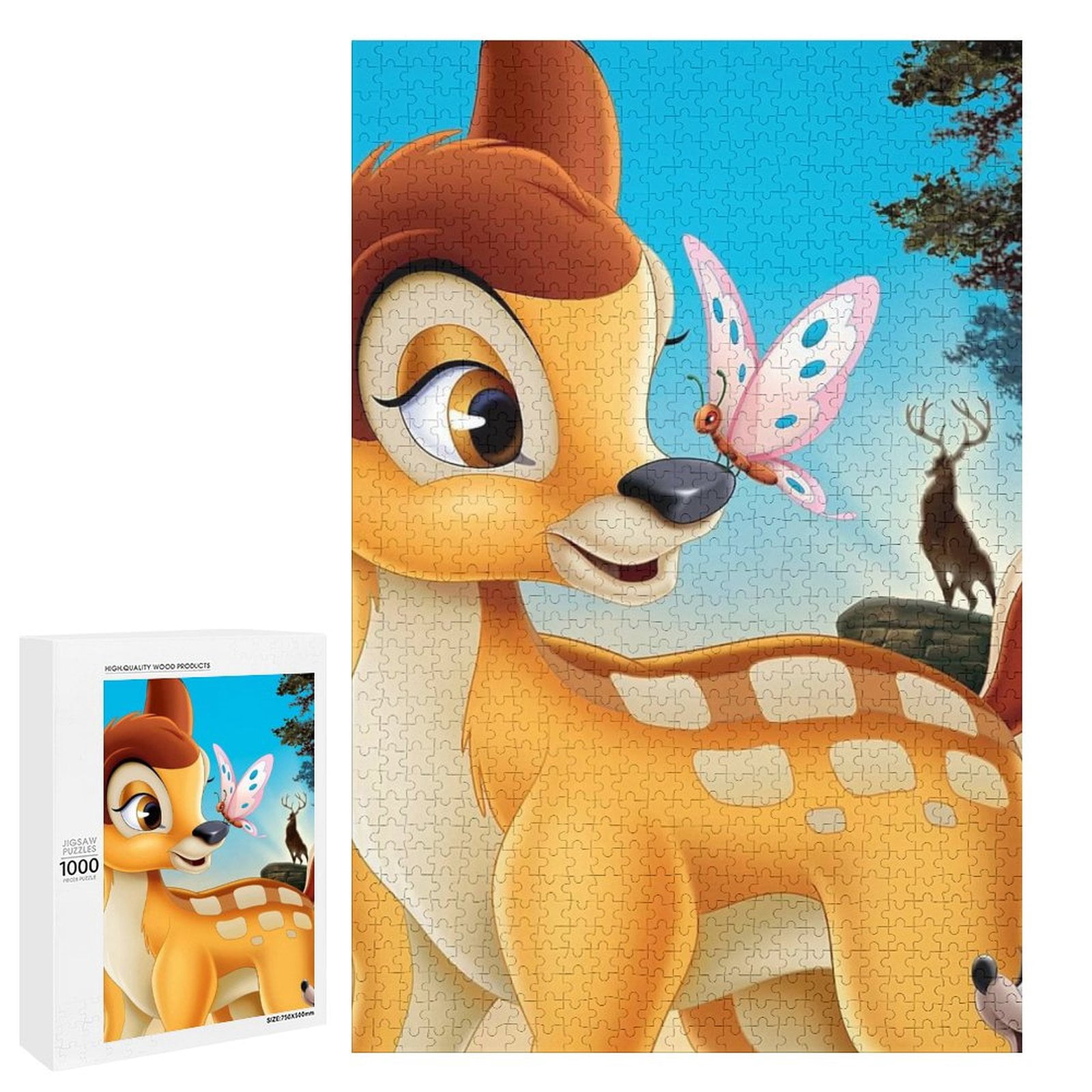 Bambi Wooden Puzzle for Adults, Challenging Jigsaw Puzzle with Storage