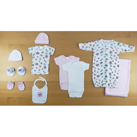 Bambini 10 Pc Baby Girl Newborn Clothes Shower Gift Set