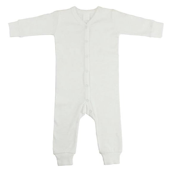 Bambini 100% Cotton White Union Suit Long Johns, NB, S, M, L