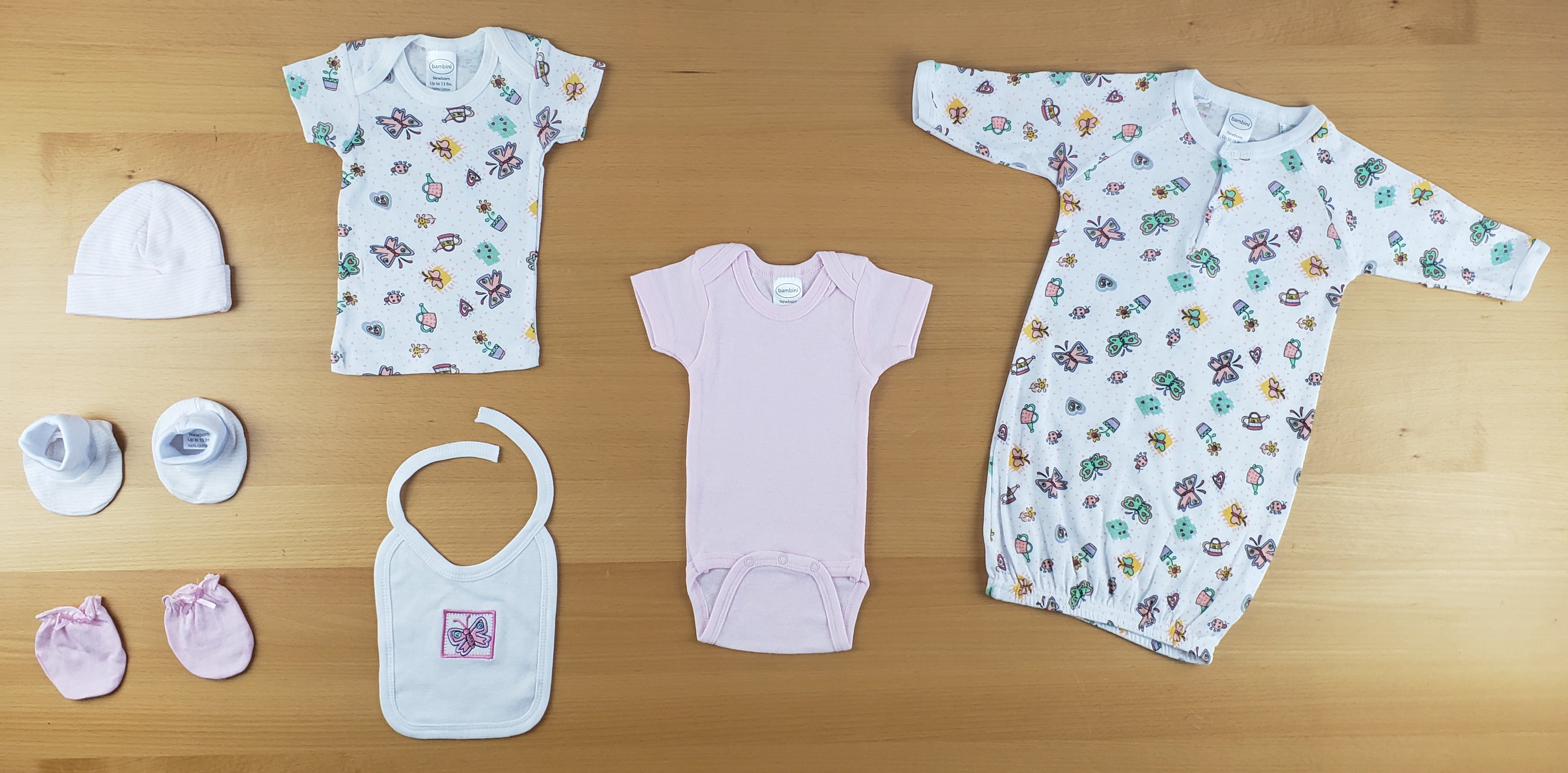 Bambini Clothes Set for Newborn Unisex Baby Shower Gift Set 7-Piece