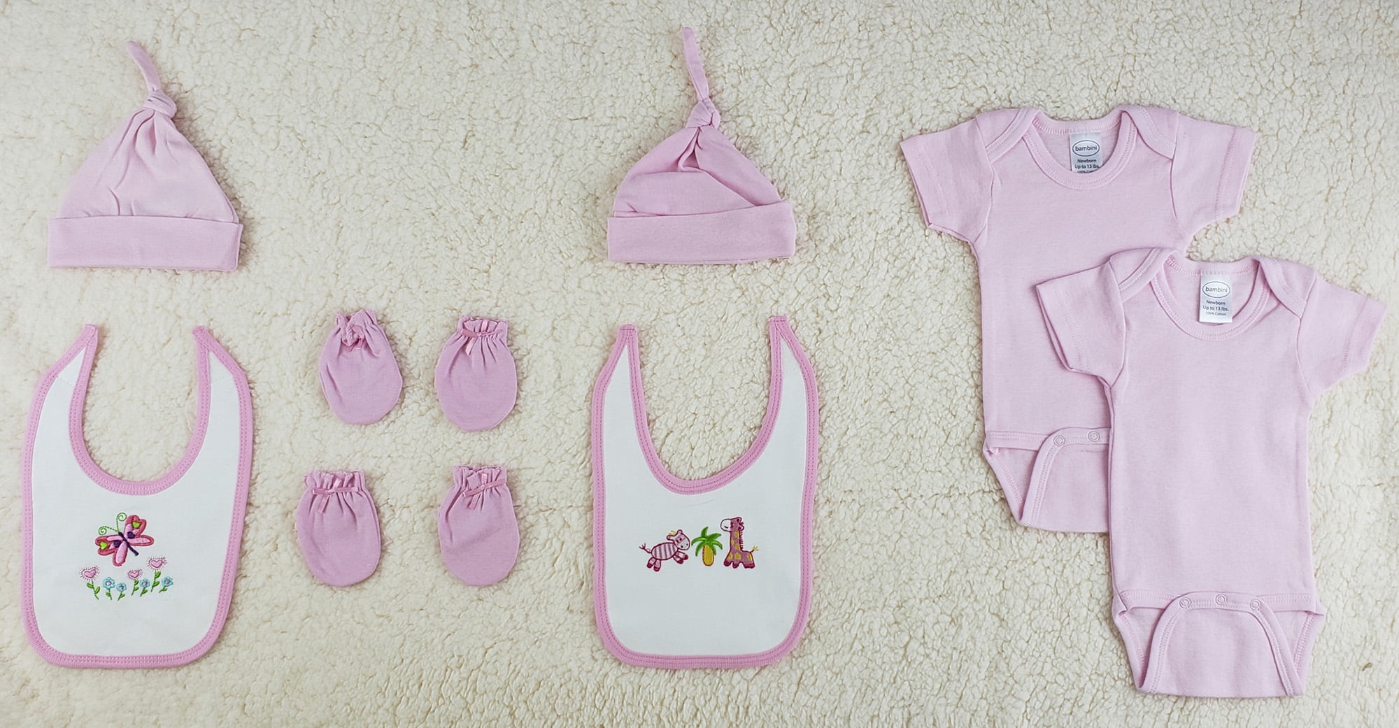 Bambini 8 Pc Layette Baby Clothes Set - Newborn