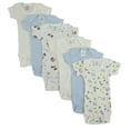 thumbnail image 1 of Bambini Baby Boy Preemie Printed Short Sleeve Variety Bodysuits, 6-pack, 1 of 3