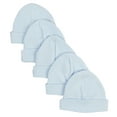 thumbnail image 1 of Bambini Baby Hats Pastel Blue Beanie (Set of 5), 1 of 3