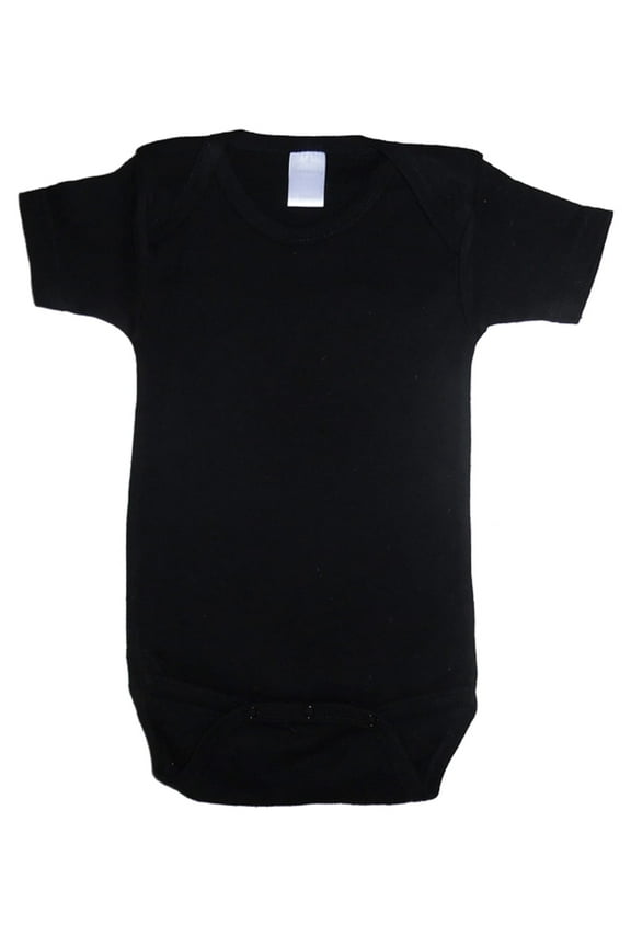 Baby Unisex Black Cotton Interlock One Piece Bulk Bodysuit 18-24M