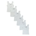 thumbnail image 1 of Bambini Baby Unisex White Rib Knit Sleeveless 6-Pack Tank Tops NB, 1 of 3