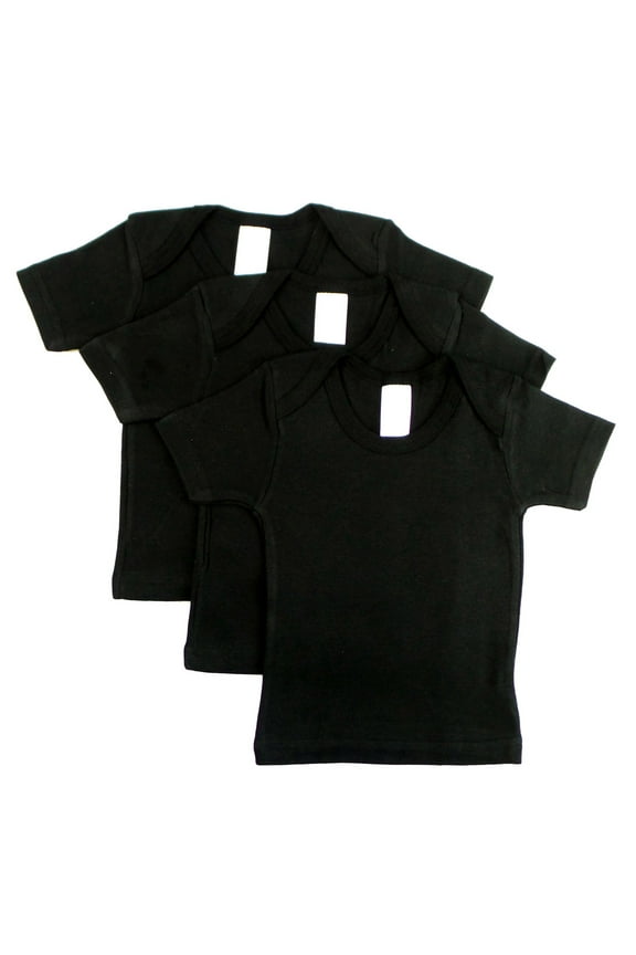 Black Short Sleeve Lap T-Shirts, 3pk (Baby Boys or Baby Girls, Unisex)
