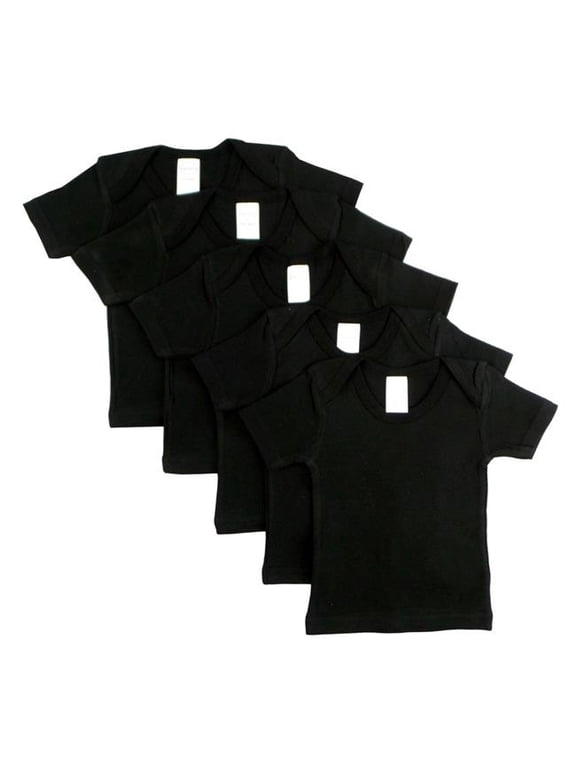 Black Short Sleeve Lap T-Shirts, 5pk (Baby Boys or Baby Girls, Unisex)