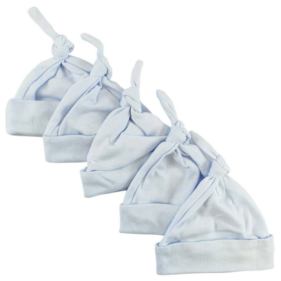 Bambini Blue Knotted Baby Cap (Pack of 5)