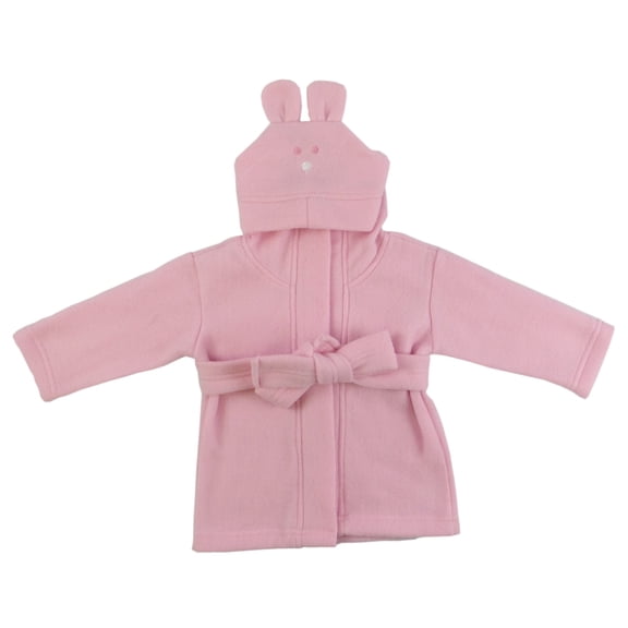 Bambini Boy/Girl Fleece Robe With Hoodie Pink, Newborn