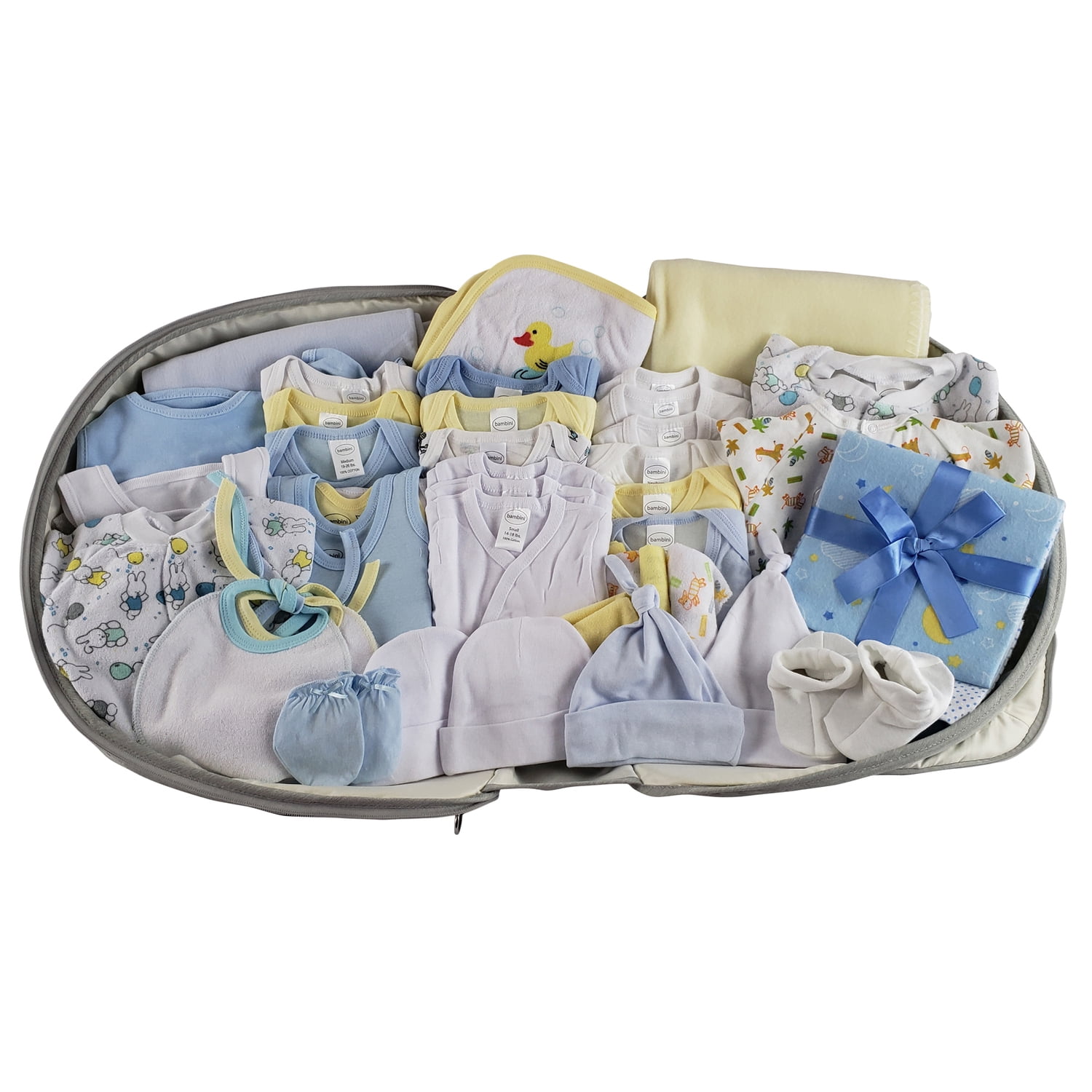 Bambini Boys 44 Piece Baby Clothing Starter Set with Diaper Bag