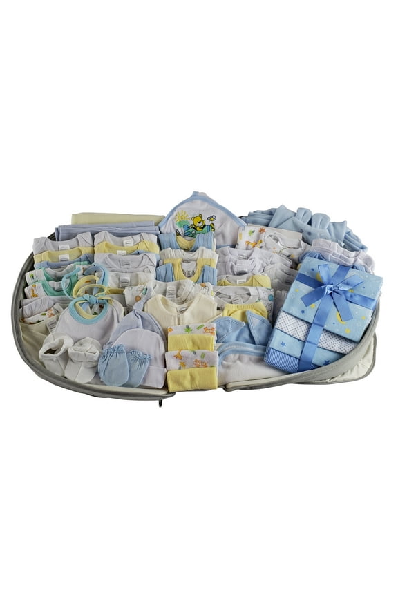 Boys 80 pc Baby Clothing Starter Set with Diaper Bag