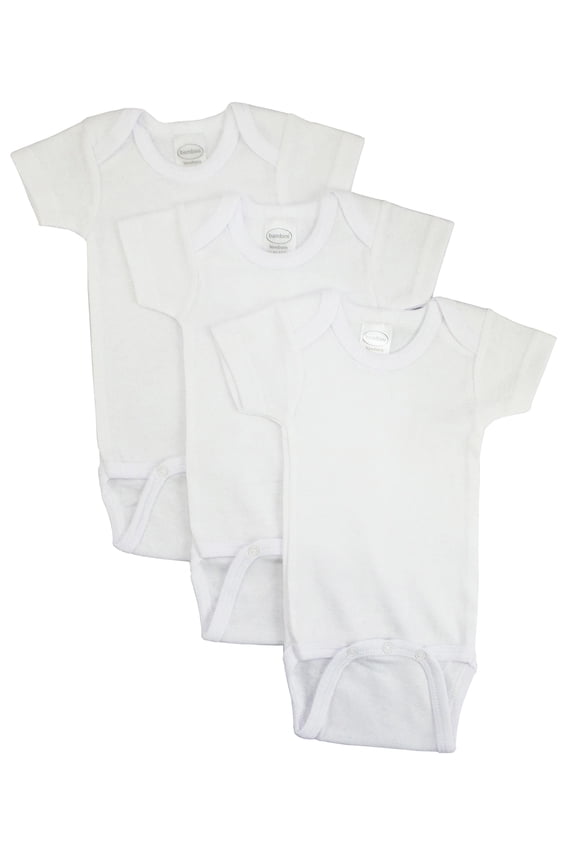 White Short Sleeve One Piece 3 Pack Newborn