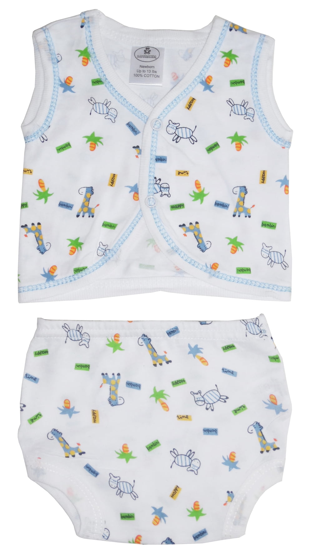 Bambini Diaper Shirt & Panty, 2pc Outfit Set (Baby Boys or Baby Girls,  Unisex) 