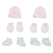 Bambini Girls' Cap, Booties and Mittens 6 Piece Layette Set