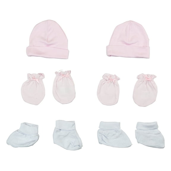 Bambini Girls' Cap, Booties and Mittens 6 Piece Layette Set