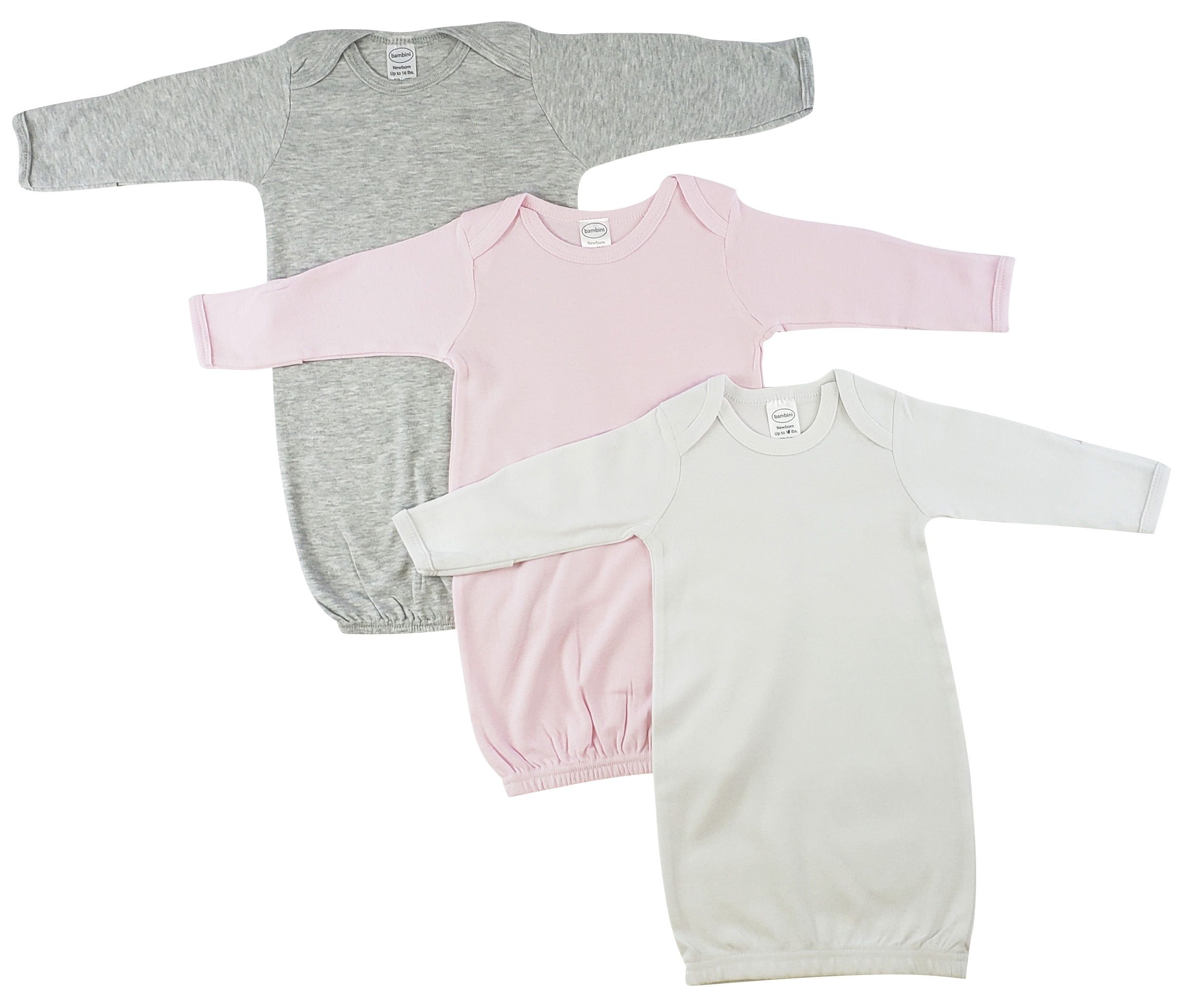 Bambini Girls Newborn Baby 3 Piece Gown Set