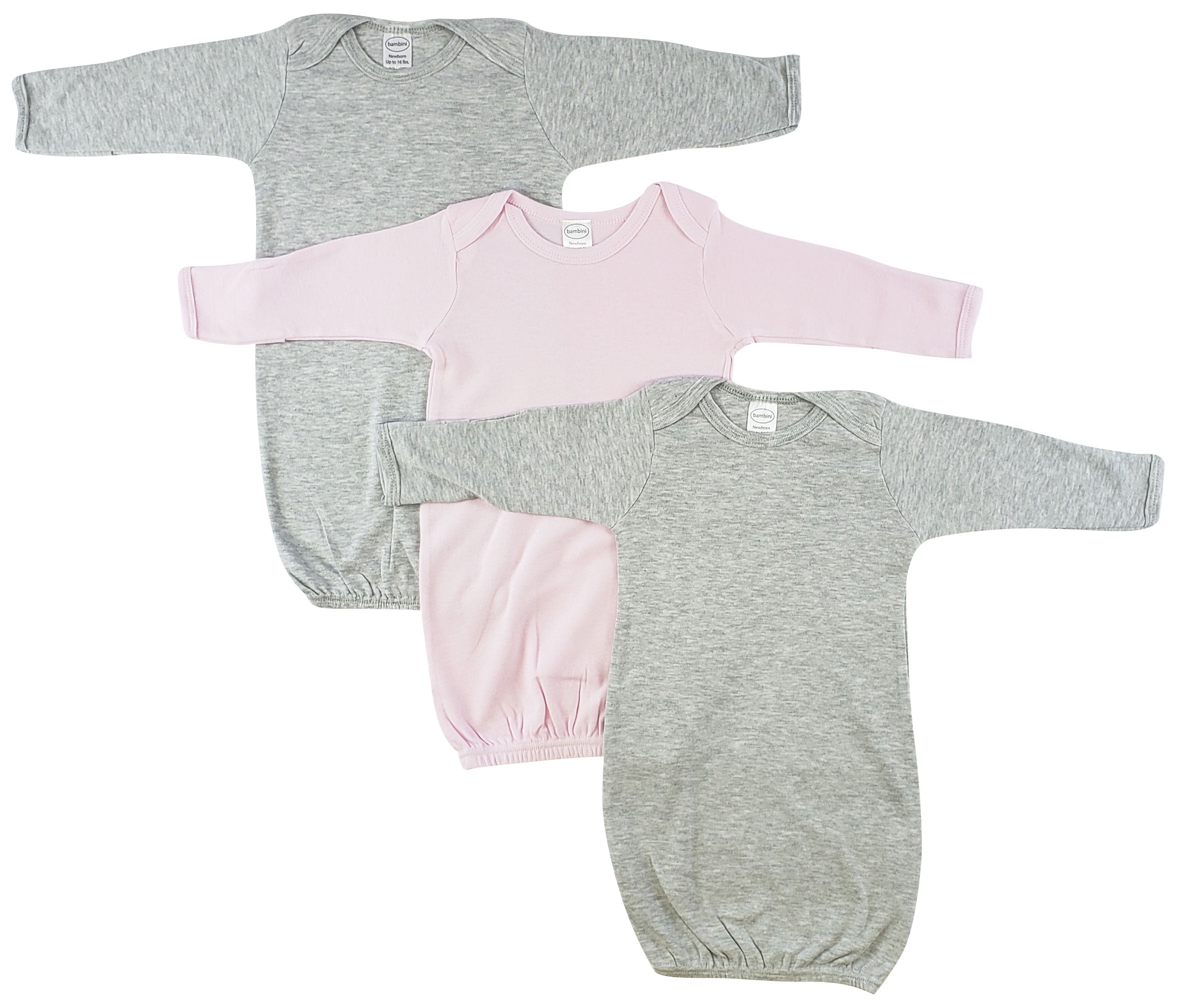 Bambini Girls Newborn Baby 3 Piece Gown Set