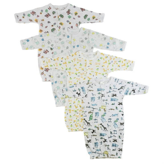 Bambini Girls Print Infant Gowns - 4 Pack