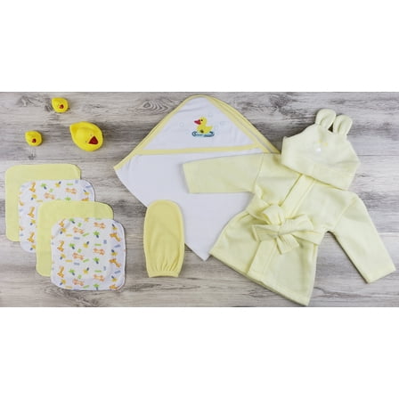 Bambini Hooded Towel, Wash Clothes, Bath Mitten and Robe - Newborn